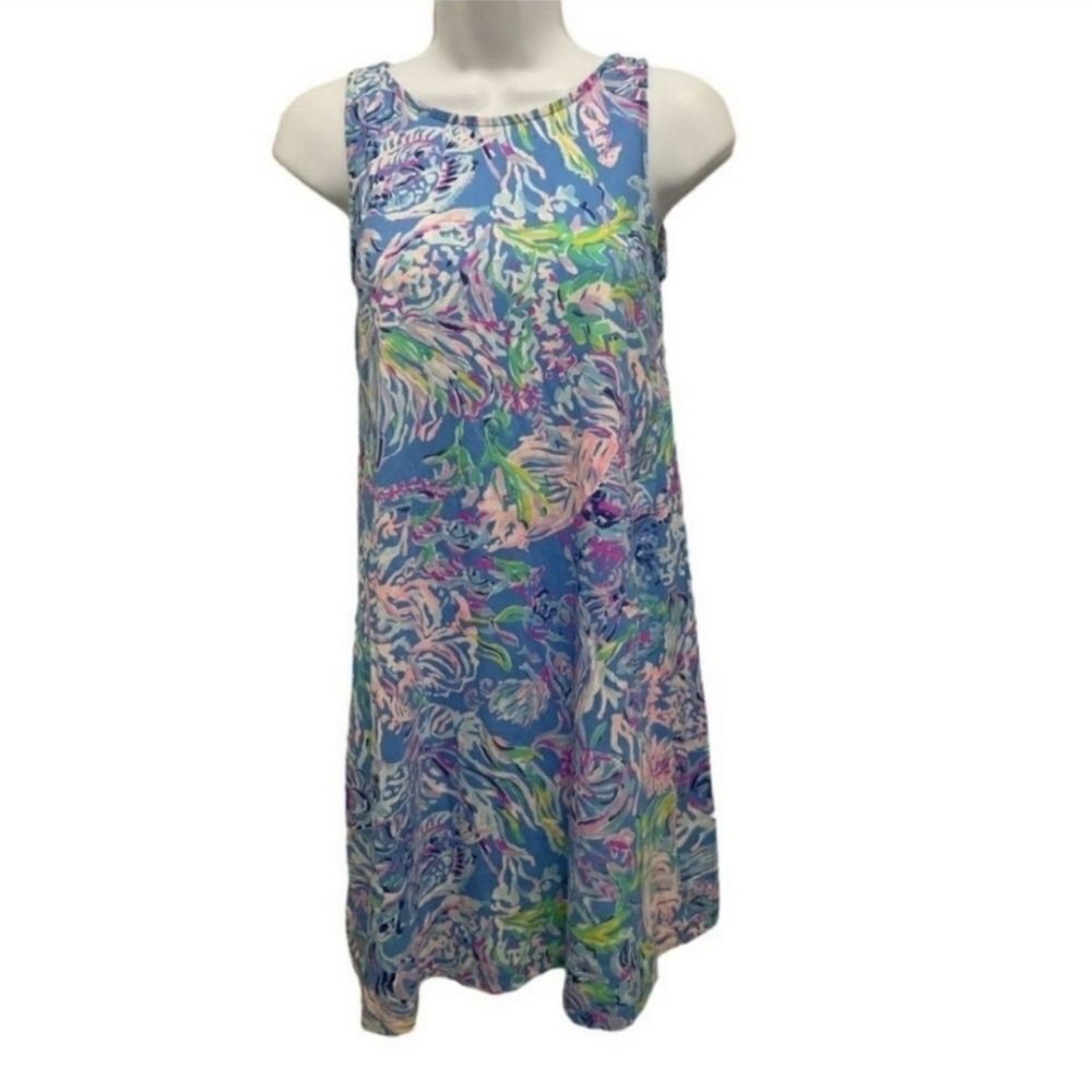 Lilly Pulitzer Blue Slip Dress Marine Life Size XXS - Picture 2 of 5